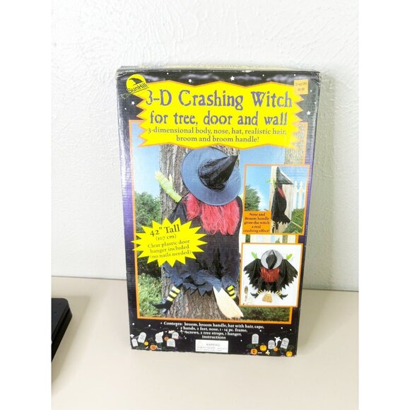 NEW Vintage Halloween Prop Outdoor Decoration 3D Crashing Witch 42” SunHill 2001 - Picture 2 of 3